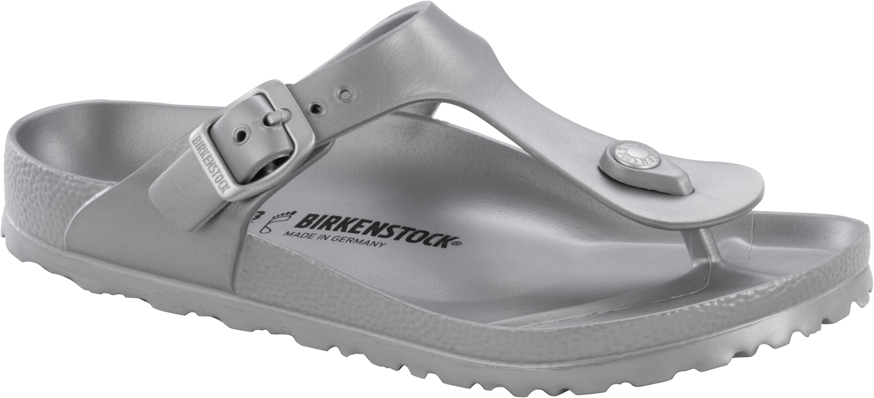 Birkenstock gizeh metallic silver on sale