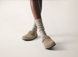 Boston Weichbettung Veloursleder Taupe