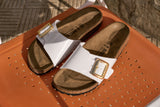 Catalina Cushion Buckle Birko-Flor Patent White