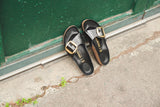 Madrid Big Buckle Naturleder High Shine schwarz